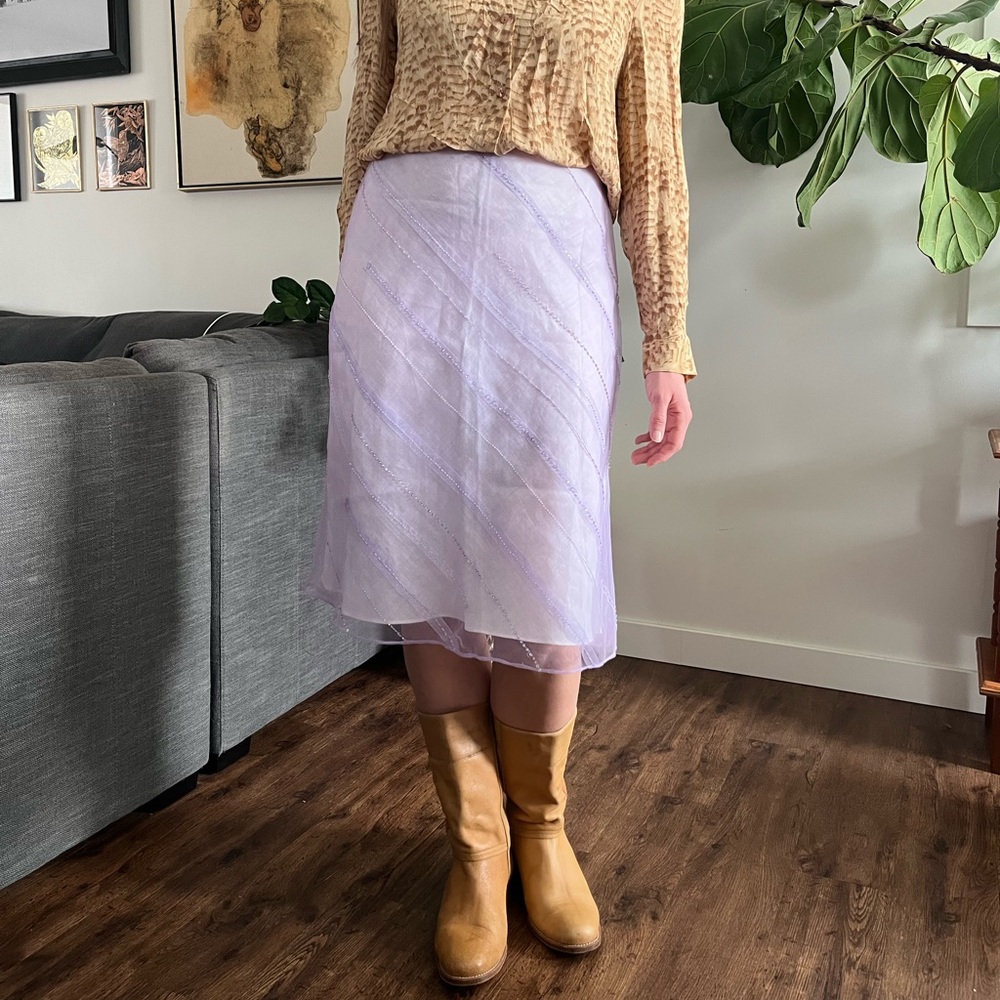 Bead embroidered skirt